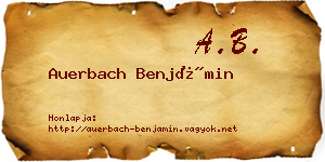 Auerbach Benjámin névjegykártya