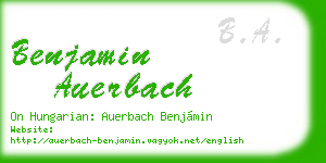 benjamin auerbach business card